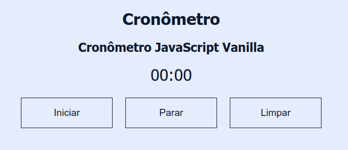 cronometro em JS